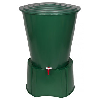 XXL Wassertonne Wassertank mit Hahn, Deckel und Monoblock 210 Liter in Grün