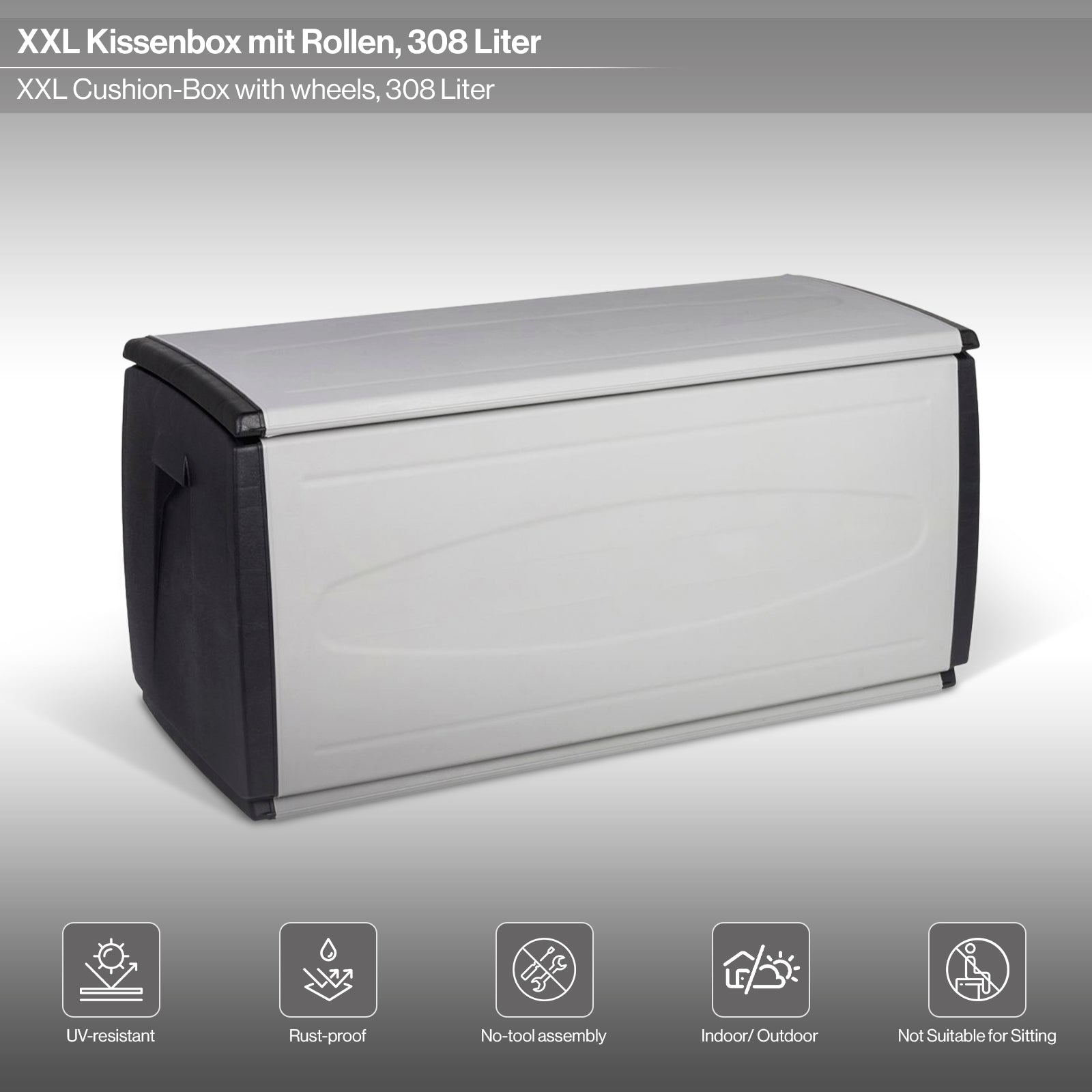 Mehrzweckbox, Volumen 308 Liter (schwarz-grau) – Kreher Technik