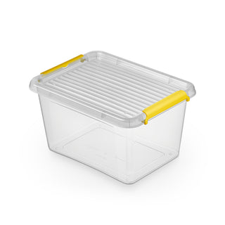 Aufbewahrungsbox 'Simple Store' mit Deckel transparent - stapelbare Kunststoffbox mit Rollen & Clips - 40 Liter (Set wählbar)