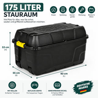 2 x XXL Transportbox "Heavy Duty" mit Deckel - rollbar - 175 Liter Volumen