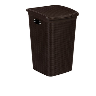 XL Wäschesammler mit Klappdeckel in Rattan-Optik, 50 Liter (Farbe wählbar)