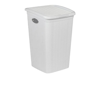 XL Wäschesammler mit Klappdeckel in Rattan-Optik, 50 Liter (Farbe wählbar)