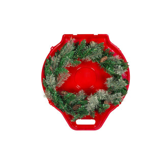 Kranzbox rund mit Deckel (Transparent/Rot)