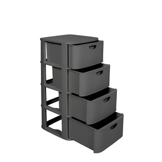 XL Schubladentower 'Domus' in Rillen-Optik, rollbar (Farbe wählbar)