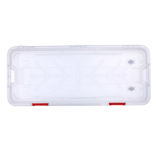 XXL Weihnachtsbaumbox mit Rollen - Transparente Kunststoffbox mit Deckel für Weihnachtsbaum, Weihnachtsdeko, Girlanden & Zubehör - 116,5 x 50,3 x 39 cm