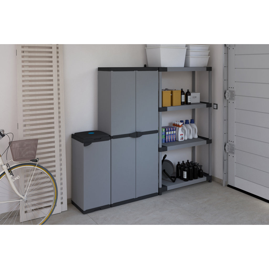 schrank aufbewahrung keller Set: 2 x ARMADIO Schwerlastregal mit 4 Ebenen, 80 x 40 x 168 (schwarz/ – Kreher Technik