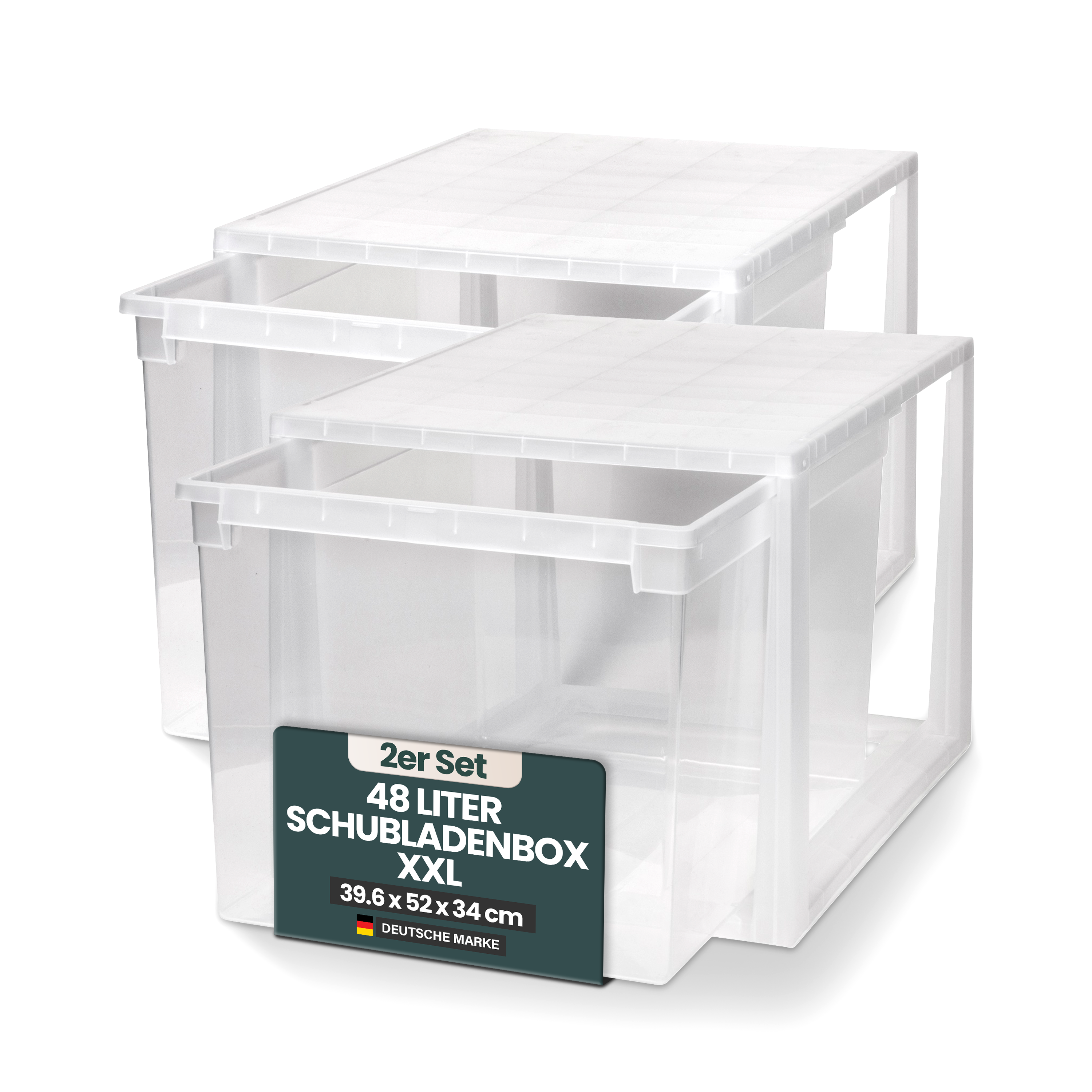Set: 2 x Schubladenbox 52 Größe XXL, 48 Liter