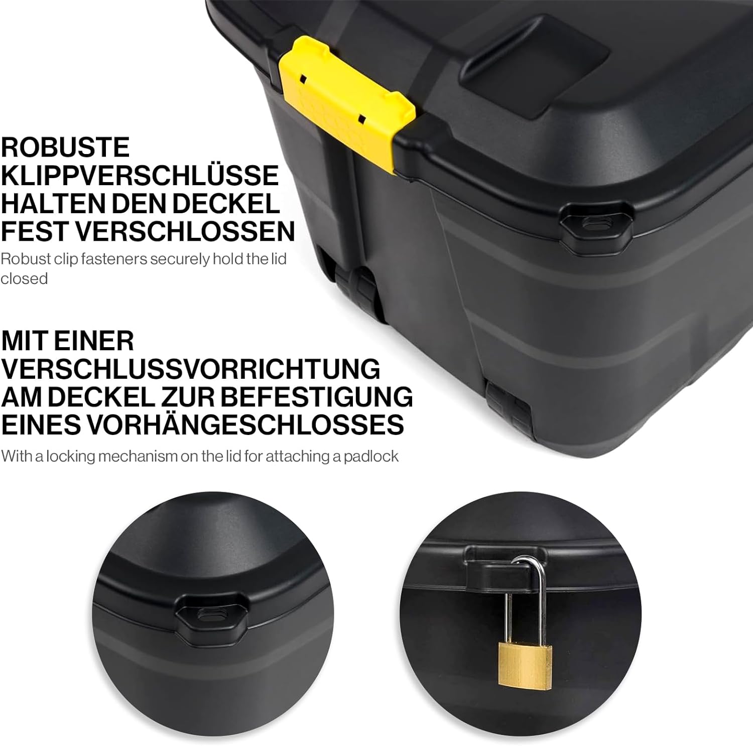 aufbewahrungs und transportbox Transportbox/Rollbox mit Räder 75 Liter (Schwarz) – Kreher Technik