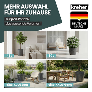 Rollbarer XXL Pflanzkübel 'Millennium' 80 Liter in Anthrazit