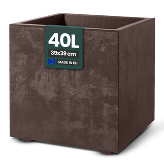 Kreher XL Pflanzkübel 'Millennium' 40 Liter, eckig in Braun