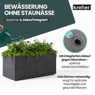 Kreher XL Pflanzkübel 'Millennium' 73 Liter, rechteckig in Anthrazit
