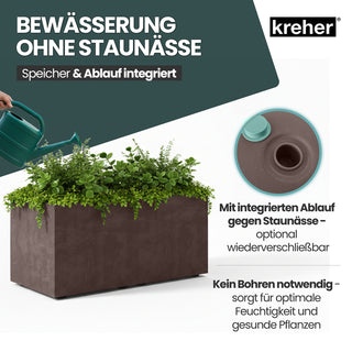 Kreher XL Pflanzkübel 'Millennium' 73 Liter, rechteckig in Braun