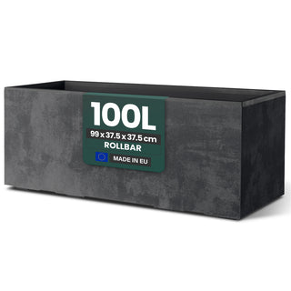 Kreher XL Pflanzkübel 'Millennium' 100 Liter, rechteckig in Anthrazit