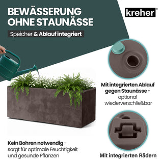 Kreher XL Pflanzkübel 'Millennium' 100 Liter, rechteckig in Braun