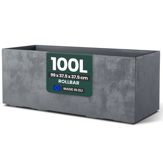 Kreher XL Pflanzkübel 'Millennium' 100 Liter, rechteckig in Grau