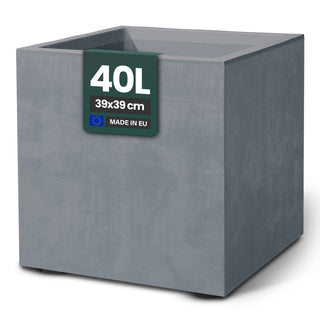 Kreher XL Pflanzkübel 'Millennium' 40 Liter, eckig in Grau