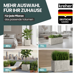 Kreher XL Pflanzkübel 'Millennium' 100 Liter, rechteckig in Creme Weiß