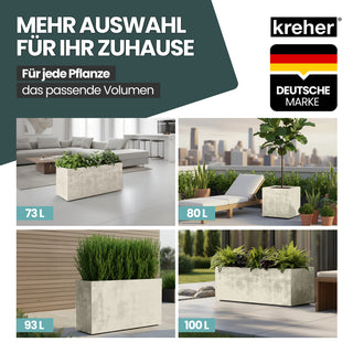 Kreher XL Pflanzkübel 'Millennium' 40 Liter, eckig in Creme Weiß