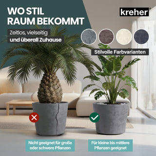 Rollbarer XXL Pflanzkübel 'Millennium' 80 Liter in Grau