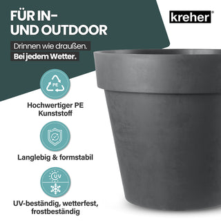 Rollbarer XL Pflanzkübel 'Like' Ø 58 x 51 cm in Anthrazit