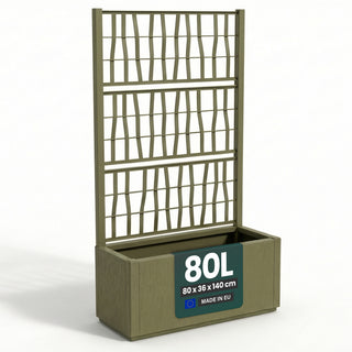 XL SPALIER 'Ethica' - 80 x 36 x 140 cm - in Struktur Optik - breite Version - in Olivgrün