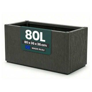 XL Pflanzkasten "Ethica" in Struktur Optik breite Version (Anthrazit)