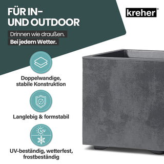 Kreher Pflanzkübel 'Millennium' 23 Liter, rechteckig in Anthrazit