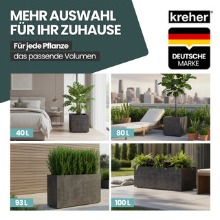 Kreher Pflanzkübel 'Millennium' 23 Liter, rechteckig in Anthrazit