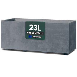 Kreher Pflanzkübel 'Millennium' 23 Liter, rechteckig in Grau