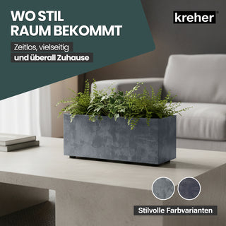 Kreher Pflanzkübel 'Millennium' 23 Liter, rechteckig in Grau