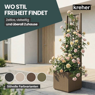 Set: 2 x XL SPALIER 'Ethica' - 36 x 36 x 140 cm - in Struktur Optik - schmale Version - in Taupé