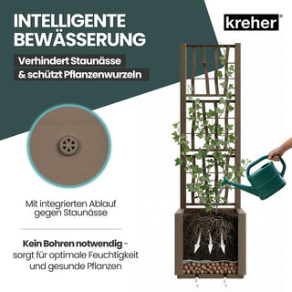 Set: 2 x XL SPALIER 'Ethica' - 36 x 36 x 140 cm - in Struktur Optik - schmale Version - in Taupé