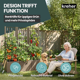 Set: 2 x XL SPALIER 'Ethica' - 36 x 36 x 140 cm - in Struktur Optik - schmale Version - in Taupé