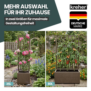 Set: 2 x XL SPALIER 'Ethica' - 36 x 36 x 140 cm - in Struktur Optik - schmale Version - in Taupé