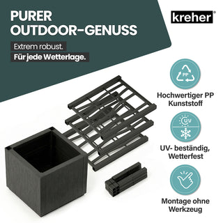 Set: 2 x XL SPALIER 'Ethica' - 36 x 36 x 140 cm - in Struktur Optik - schmale Version - in Anthrazit