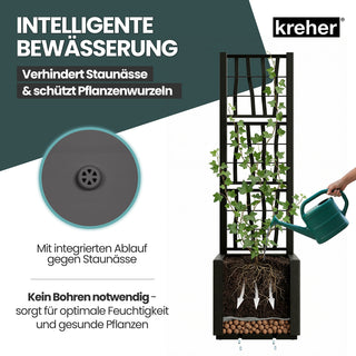 Set: 2 x XL SPALIER 'Ethica' - 36 x 36 x 140 cm - in Struktur Optik - schmale Version - in Anthrazit