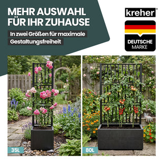 Set: 2 x XL SPALIER 'Ethica' - 36 x 36 x 140 cm - in Struktur Optik - schmale Version - in Anthrazit