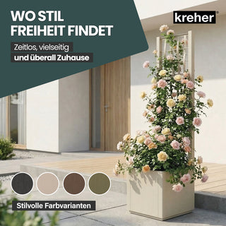 Set: 2 x XL SPALIER 'Ethica' - 36 x 36 x 140 cm - in Struktur Optik - schmale Version - in Beige