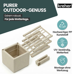 Set: 2 x XL SPALIER 'Ethica' - 36 x 36 x 140 cm - in Struktur Optik - schmale Version - in Beige