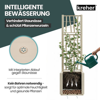 Set: 2 x XL SPALIER 'Ethica' - 36 x 36 x 140 cm - in Struktur Optik - schmale Version - in Beige