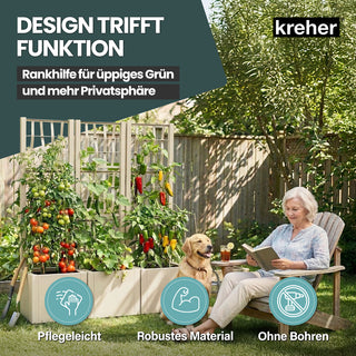 Set: 2 x XL SPALIER 'Ethica' - 36 x 36 x 140 cm - in Struktur Optik - schmale Version - in Beige