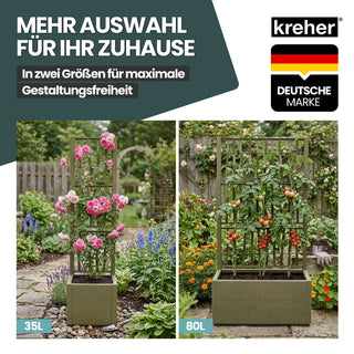 Set: 2 x XL SPALIER 'Ethica' - 36 x 36 x 140 cm - in Struktur Optik - schmale Version - in Olivgrün