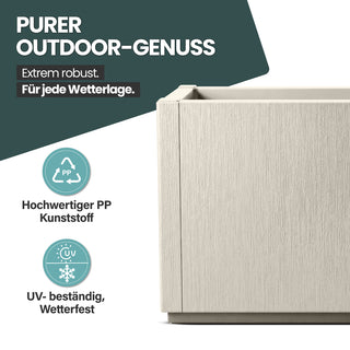 2 x Pflanzkasten "Ethica" in Struktur Optik schmale Version (Beige)