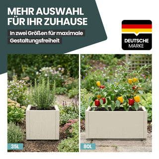 2 x Pflanzkasten "Ethica" in Struktur Optik schmale Version (Beige)