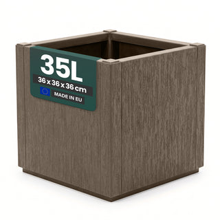 Pflanzkasten "Ethica" in Struktur Optik schmale Version (Taupé)