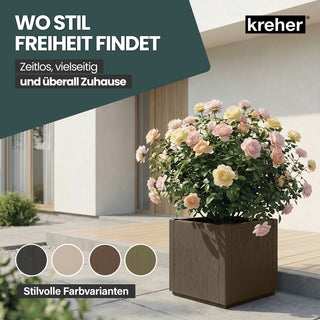 Pflanzkasten "Ethica" in Struktur Optik schmale Version (Taupé)