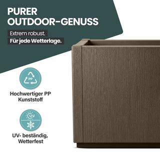 2 x Pflanzkasten "Ethica" in Struktur Optik schmale Version (Taupé)