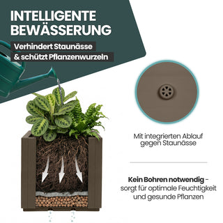 2 x Pflanzkasten "Ethica" in Struktur Optik schmale Version (Taupé)