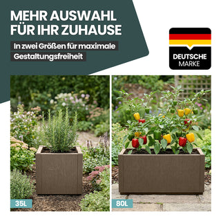 2 x Pflanzkasten "Ethica" in Struktur Optik schmale Version (Taupé)