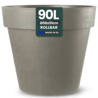 Rollbarer XL Pflanzkübel 'Like' Ø 58 x 51 cm in Braun